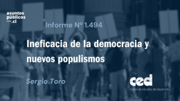 “Ineficacia de la democracia y nuevos populismos”